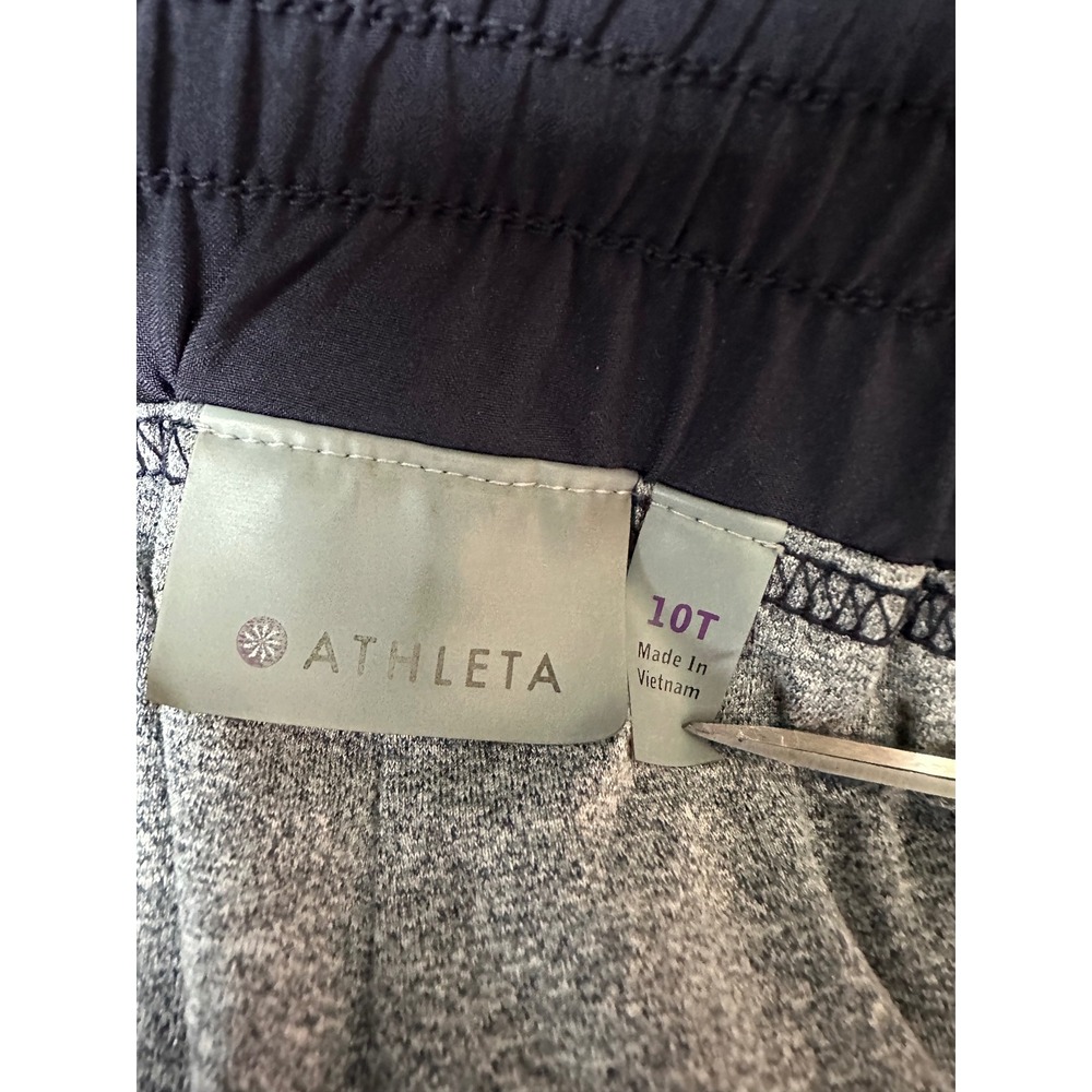 Athleta La Viva Lined Jogger Pants 10 TALL Navy Blue Ruched Hiking Outdoor - Picture 3 of 11